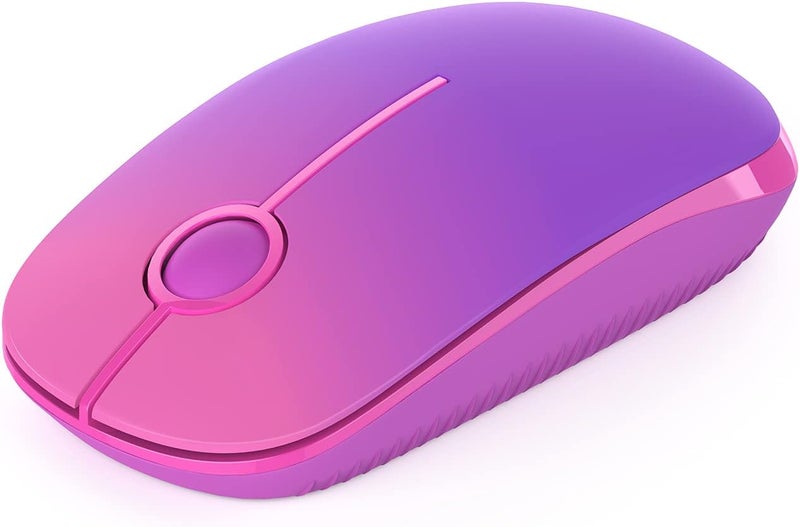 Unipows Wireless Mouse - 2.4G Slim Portable Computer Mouse with Nano Receiver, Less Noise Mobile Optical Mice for Notebook, PC, Laptop, Computer, Mac (Gradient Purple) - Image 1
